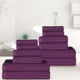 thumbnail image 1 of Family Modern Cotton 12-Piece Towel Set, Plum by Blue Nile Mills, 1 of 8