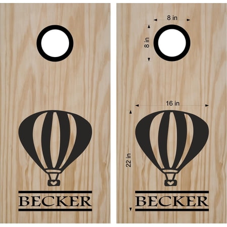 Family Name Hot Air Balloon Cornhole Decal Sticker Bean Bag Toss