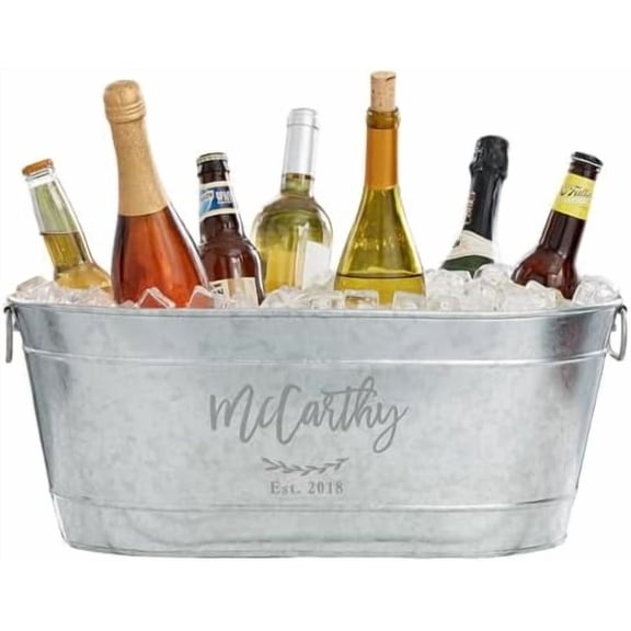 Family Name Personalized Galvanized Beverage Tub$$Home Decor, Kitchen, & Other