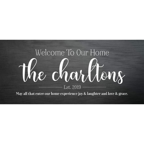 Family Name | Personalized Print, Wall Decor - Gray Wood Script