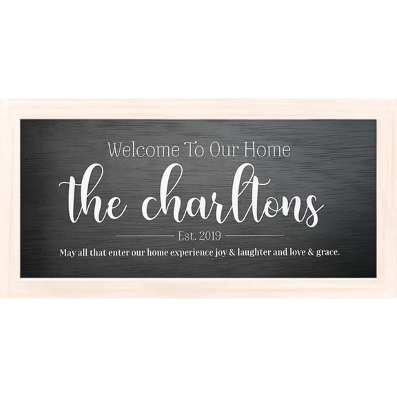 Family Name | Personalized Print, Wall Decor - Gray Wood Script