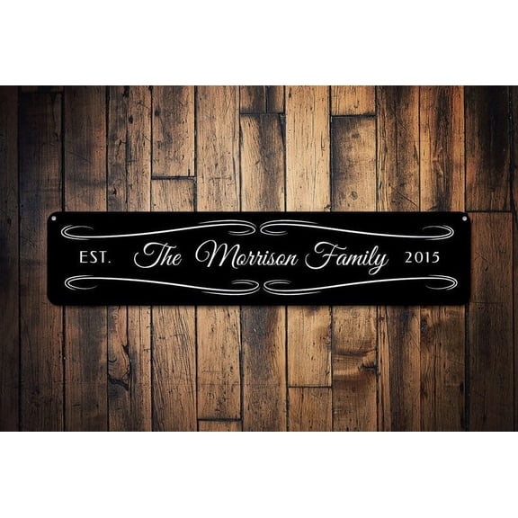 Family Name Sign Established Date Sign Custom Last Name Sign Wedding Decor Anniversary Gift - Wedding Sign - Size: 16 x 4 Inches