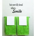 thumbnail image 1 of Family Never Dressed without Smile Inspirational Quotes & Sayings Wall Decal Decoration Inspirational Smile Everyday Quote Lasts Years and Easily Removable - Size: 34 In(W) x 40 In(H), 1 of 3