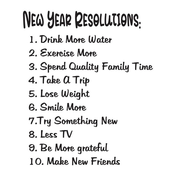 Family New year Resolutions Inspirational Quotes & Sayings Wall Decal Decoration Be More Grateful Positive Vibes Quote lettering Lasts Years and Easily Removable - Size: 32 In(W) x 40 In(H)