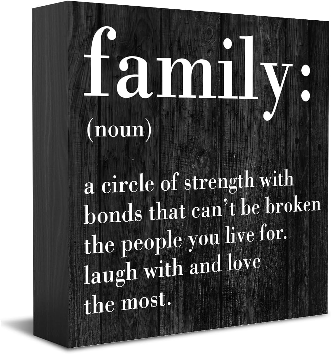 Family Noun Family Quotes Wooden Box Sign 5