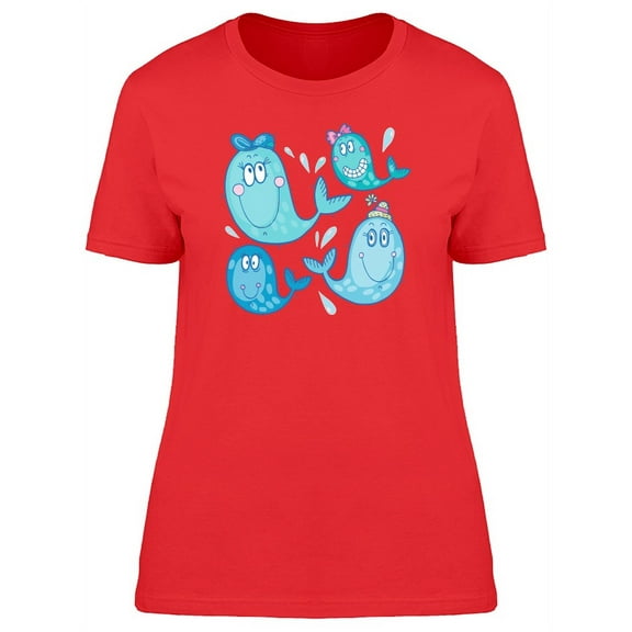 Family Of Cute Whales T-Shirt Women -Image by Shutterstock, Female Medium
