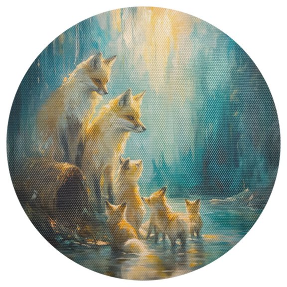 Family Of Foxes 6-Piece 15.4in Durable PVC Plate Mats, Heat-Resistant for Parties and Dining