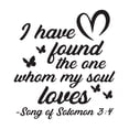 thumbnail image 1 of Family The One Whom My Soul Loves Uplifting Quote Wall Decal Decoration Song of Solomon 3:4 I Have Found The One Cute Little Butterflies Lasts Years and Easily Removable - Size: 9 In(W) x 10 In(H), 1 of 5