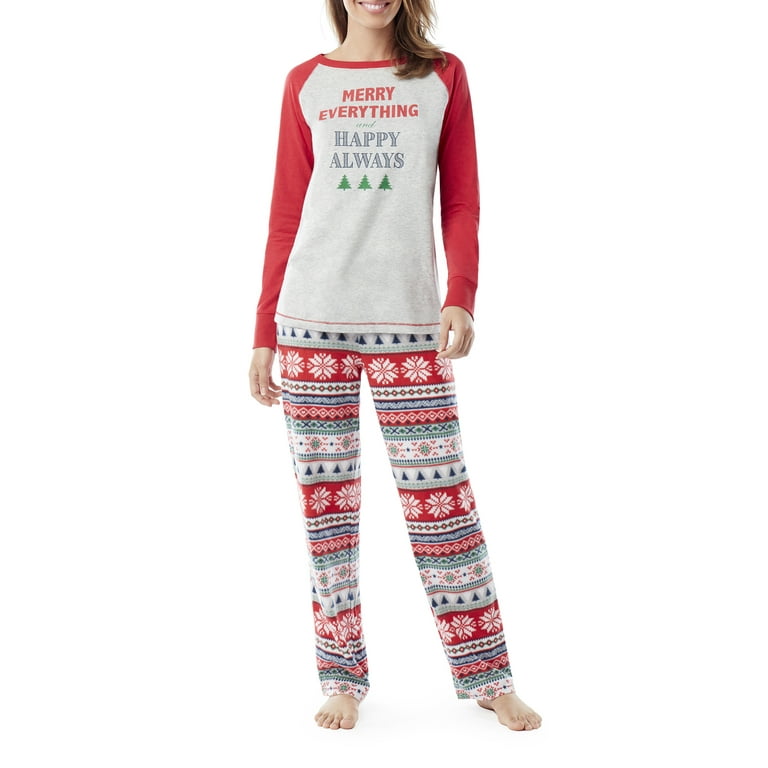 Family PJs Family Sleep Merry Everything Women s and Women s Plus Fairsile Pajamas 2 Piece Set