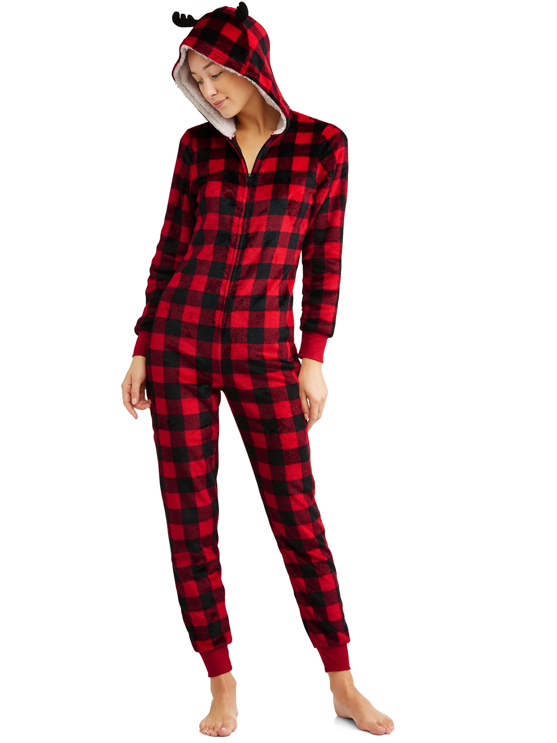 Family PJs Holiday Family Sleep Buffalo Plaid Union Suit Pajama (Women
