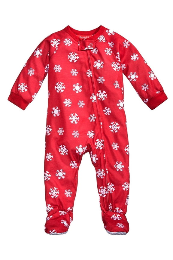 Snowflake Meltdown Printed Footed Pajamas