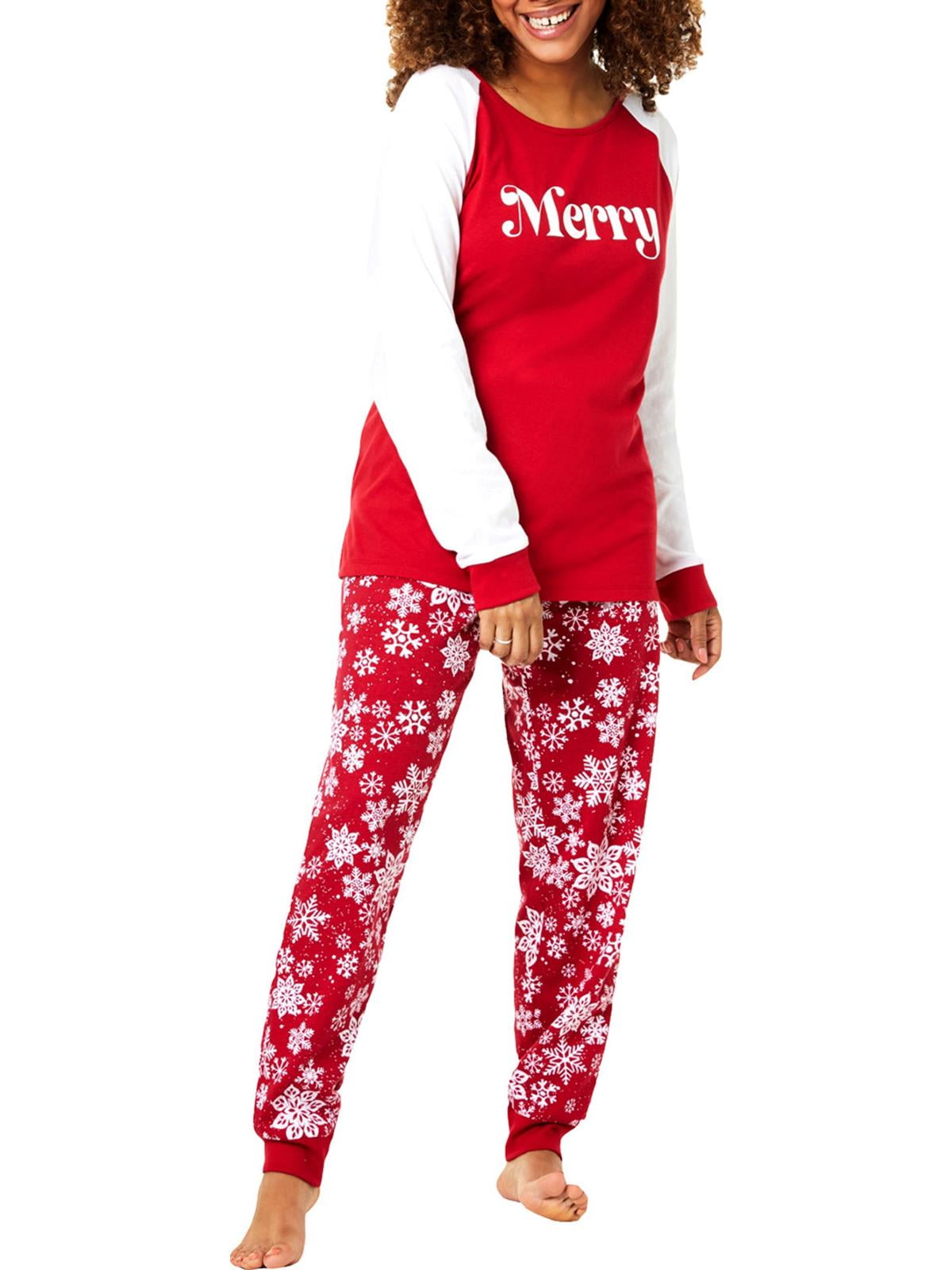 Family PJs Womens Christmas Holiday Pajama Set Red S