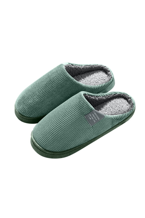 Family Pack House Slippers, Plush Comfort Footwear for Indoor Use, Perfect Gift Set for Christmas, Housewarming & Cold Season Green 39