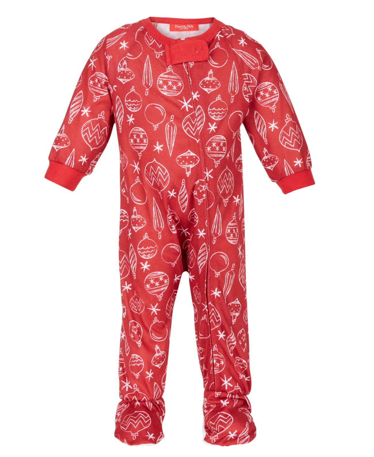 Family Pajamas Matching Baby Ornament Print Red Size 18 Months