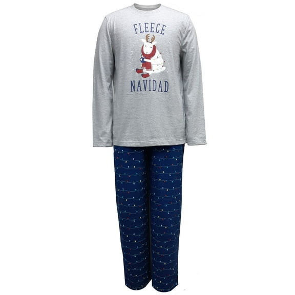 Family Pajamas Matching Mens Fleece Navidad Pajama Set;Medium