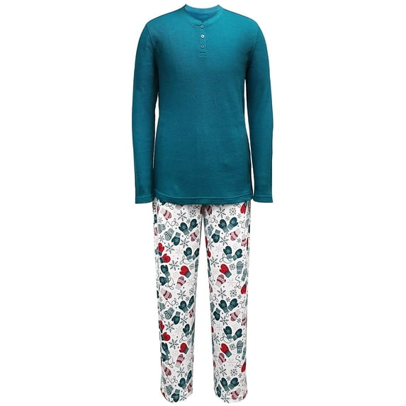 Family Pajamas Matching Mens Mitten Print Pajama Set;Medium
