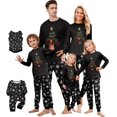 thumbnail image 1 of Family Pajamas Matching Sets - 2 piece Black Christmas Tree Print Long Sleeve Top and Pants Loungewear, Merry Christmas Festivel Theme Gifts for Whole Family for 9 Years Pjs, 1 of 7