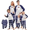 thumbnail image 1 of Family Pajamas Matching Sets - 2 piece Blue Christmas Tree Print Long Sleeve Tops + Pants Sleepwear, Holiday Cartoon Cute Print Matching Family Christmas Pajamas for 3XL Pjs, 1 of 5