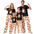 thumbnail image 1 of Family Pajamas Matching Sets - 2 piece Ghost with Pumpkin Short Sleeve Top and Pants ,Matching Halloween Pjs for Family Couples Women Men for 2XL Pjs, 1 of 8