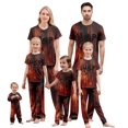 thumbnail image 1 of Family Pajamas Matching Sets - 2 piece "Help" Print Short Sleeved Top Pants Loungewear Set, Matching Family Pjs for Halloween Nights for S Pjs, 1 of 5
