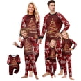 thumbnail image 1 of Family Pajamas Matching Sets - 2 piece Red Christmas Tree Print Long Sleeve Tops + Pants Loungewear Sets, Funny Cartoon Family Christmas Pajamas for Christmas Eve for M Pjs, 1 of 5
