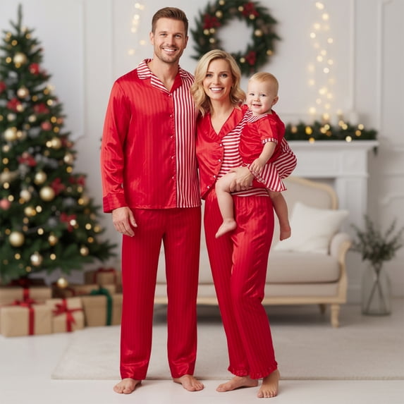 Family Pajamas Matching Sets Striped Family Matching Set for Daily Life and Holiday