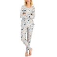 thumbnail image 1 of Family Pajamas Matching Women’s Holiday Dogs & Cats Pajama Set, Gray, X-Small, 1 of 2