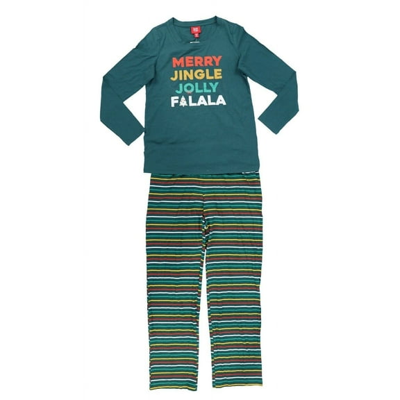 Family Pajamas Womens Pajama Set Long Sleeve Shirt Pants Merry Jingle Stripe New