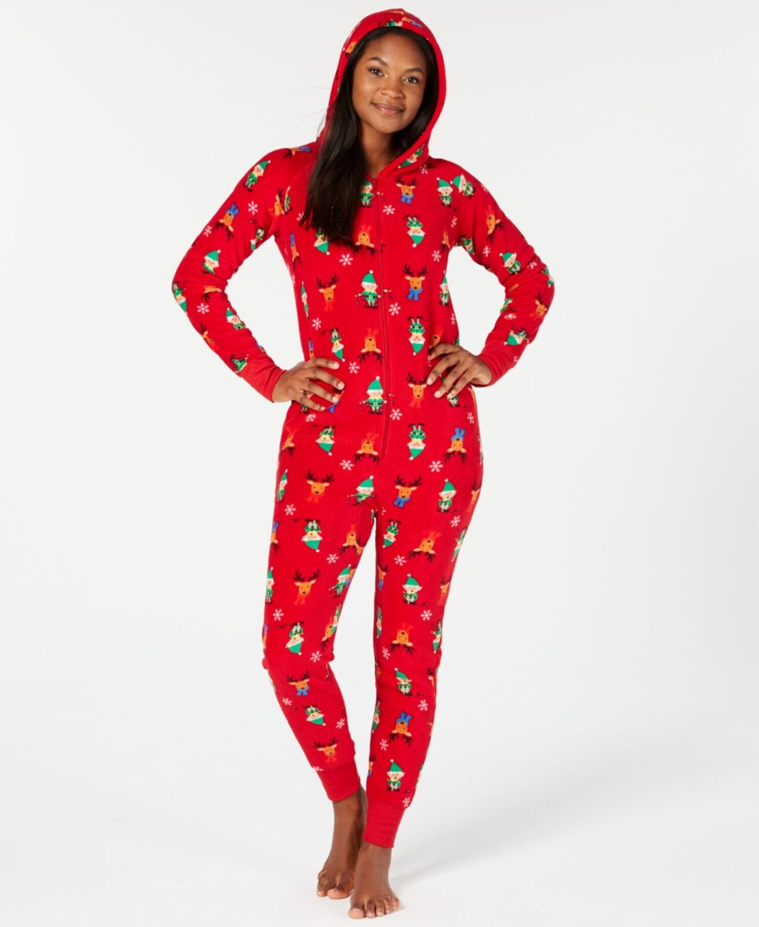Family Pajamas Women's Elf Hooded One Piece Pajamas XXL