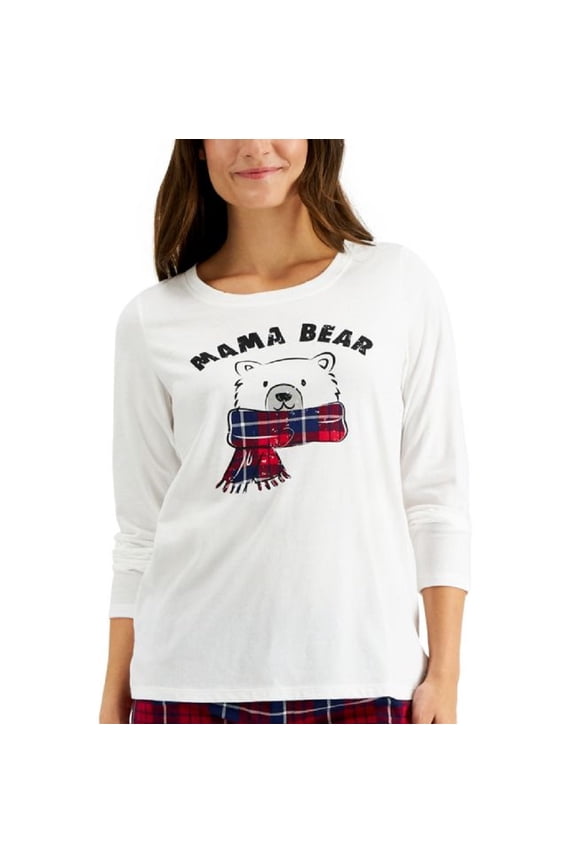 Family Pajamas Womens Mama Bear Plaid Pajama Top Only,1-Piece;XX-Large