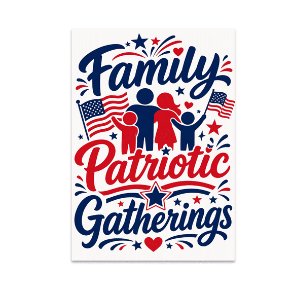 Family Patriotic Gatherings Decor - Family Unity Enthusiast - 13x19 Poster Print