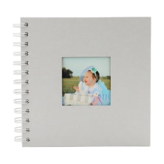 Family Photo Album, 4X6 Photo Album, Scrapbook Photo Album, Spiral Bound Journal, White 7X7 Inch Mini Diy Photo Record Album, Blank Unlined Pages for Custom Sticker, Ticket and
