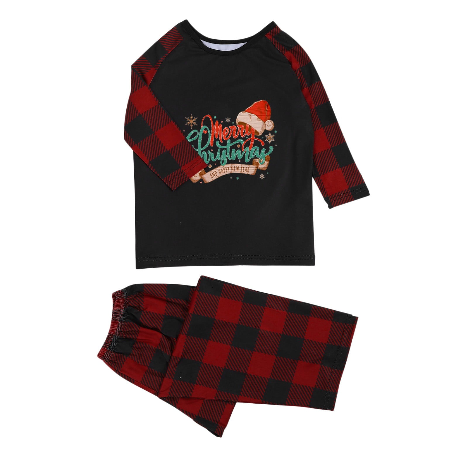 Family Photo Outfits Christmas Children Print Blouse Tops And Pants