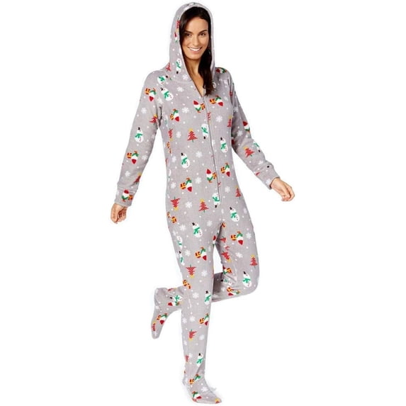 Family Pjs Womens Holiday Footed Pajamas;L