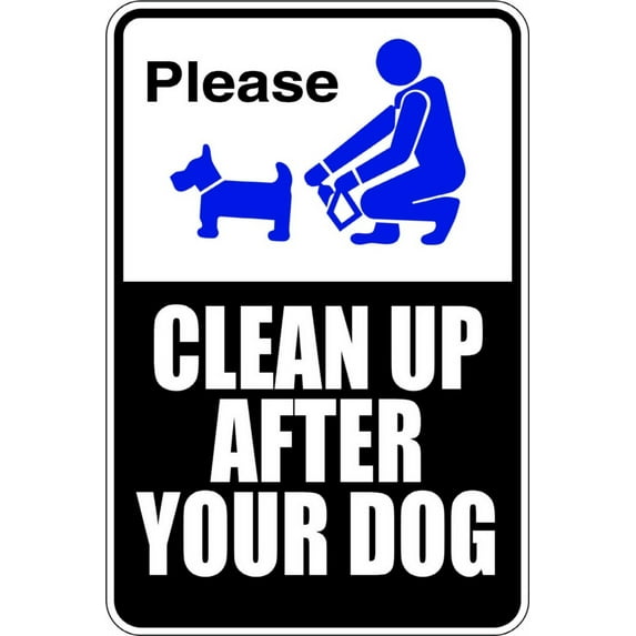 Family Please Cleanup After Your Dog Adorable Signs Wall Decal Decoration Clean up after your Dog Sign Lasts Years and Easily Removable - Size: 15 In(W) x 30 In(H)