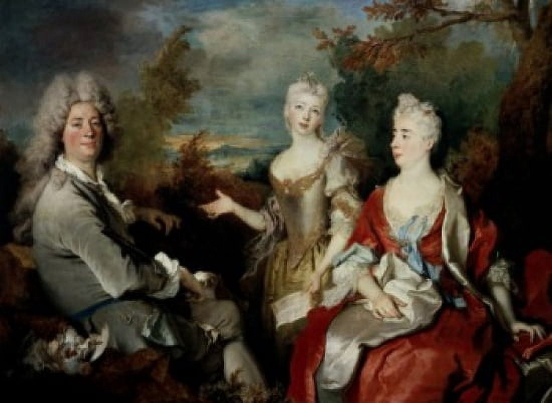 Family Portrait Nicholas de Largilliere (1656-1746French) Musee du Louvre Paris Canvas Art - Nicholas de Largilliere (18 x 24)