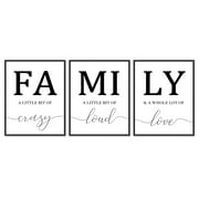 Family Poster Black and White Wall Art for Living Room, 11x14 Canvas Prints Unframed Set of 3, Kitchen Wall Art Posters Hallway Decor