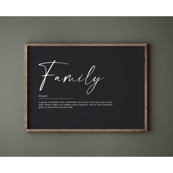 Family Poster Definition my Wall Art Entrance Hall Home Decor Mom and Dad Poster, Unframed Poster Size 8x12