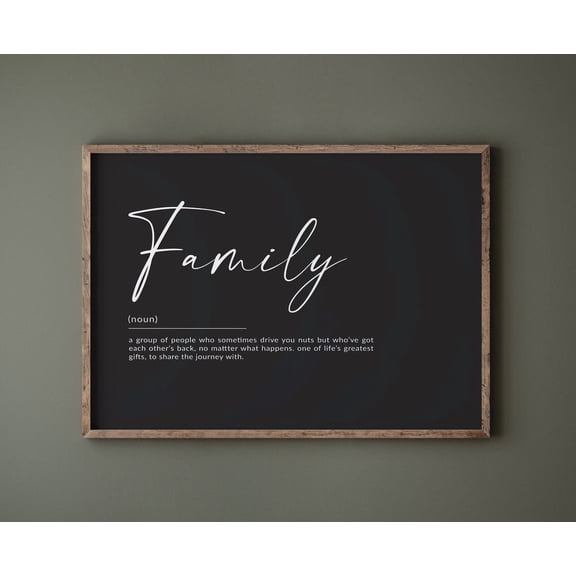 Family Poster, Family Definition Poster, Family Gift, My Family Wall Art Entrance Hall Home Decor Mom And Dad Gift Home Decor UNFRAMED Poster, Wall Art for Decor, Present, 8x12