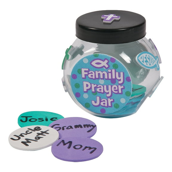 Family Prayer Jar Craft Kit- Party Favors - 12 Pieces