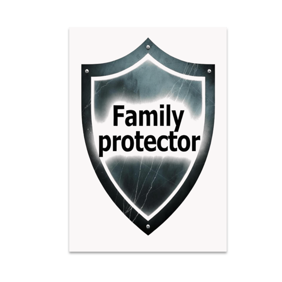 Family Protector Distressed Shield Art - Strong Dad - 13x19 Poster Print