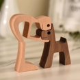 thumbnail image 1 of Family Puppy Wood Dog Craft Figurine Valentine's Day Gift Carving Model Home Office Decoration Christmas Gift Couple Decoration, 1 of 9