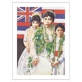 thumbnail image 1 of Family of the Queen (Ka ʻOhana ʻO Liliʻuokalani) - Hawaiian Flag - From an Original Watercolor Painting by Janet Stewart - Bamboo Fine Art 290gsm Paper (Unframed) 12x16in, 1 of 4
