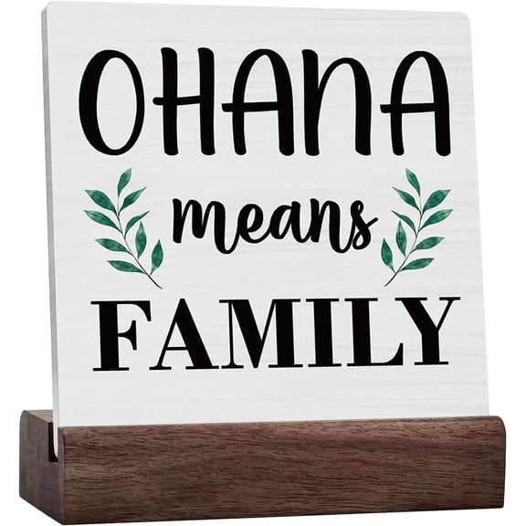 Family Quote Ceramic Table Plaque Signs, Rustic Farmhouse Family Room Office Decor Inspirational Ceramic Sign Funny Decoration For Home Deak Shelf Tabletop Dresser Bookcase Countertop Tv Cabinet