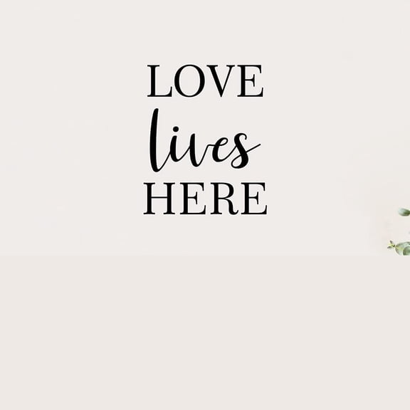 Family Quote Vinyl Wall Decals Love Lives Here Peel and Stick Wall Stickers Inspirational Saying Wall Art Decor Murals for Library Home School Office Decorations
