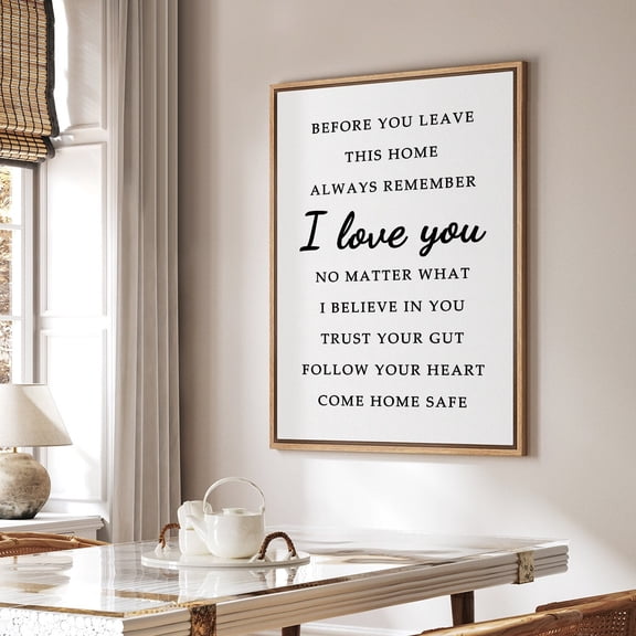 Family Quoted Wall Art, Before You Leave This Home Sign, Inspirational Typography Print, Minimalist Poster, Poster Only