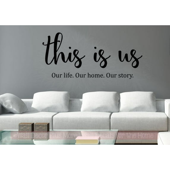 Family Quotes Wall Decor This Is Us Our Home Kitchen Art Decals Stickers 36x17-Inch Black