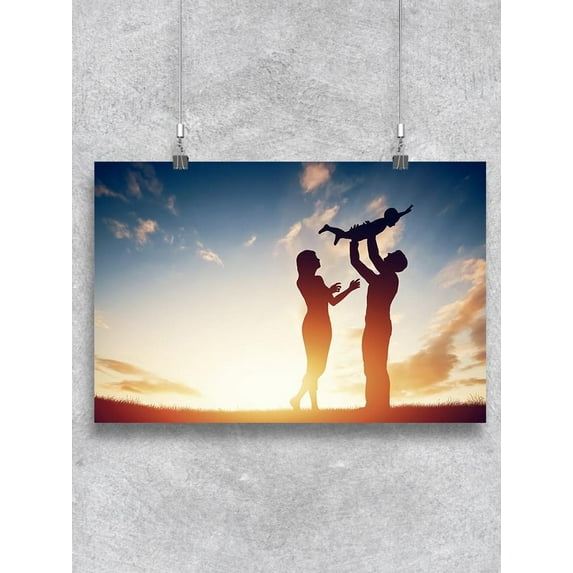 Family Raising Baby In The Air Poster -Image by Shutterstock