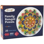 Family Rangoli Puzzle - 150 Pcs, Colorful Giant Floor Puzzle, Indian Art, Montessori Puzzle, Holi, Festival of Colors, Diwali, Indian Festivals
