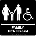Family Restroom Sign, Braille and Raised Letters, 9x9 in